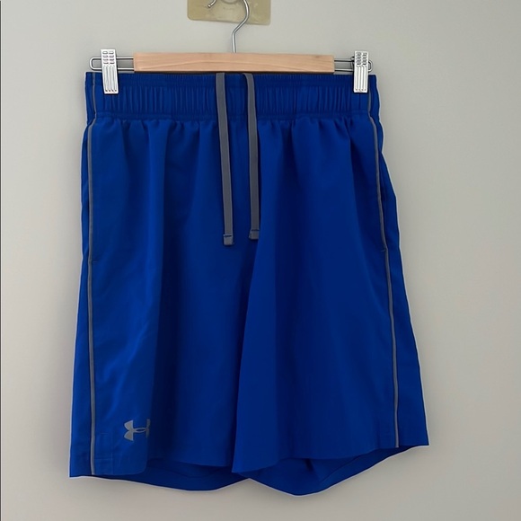 Under Armour Blue Athletic Shorts with Breathable Mesh - Picture 1 of 3
